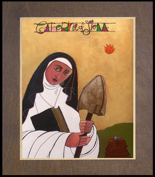St. Catherine of Siena - Wood Plaque Premium by Br. Mickey McGrath, OSFS - Trinity Stores