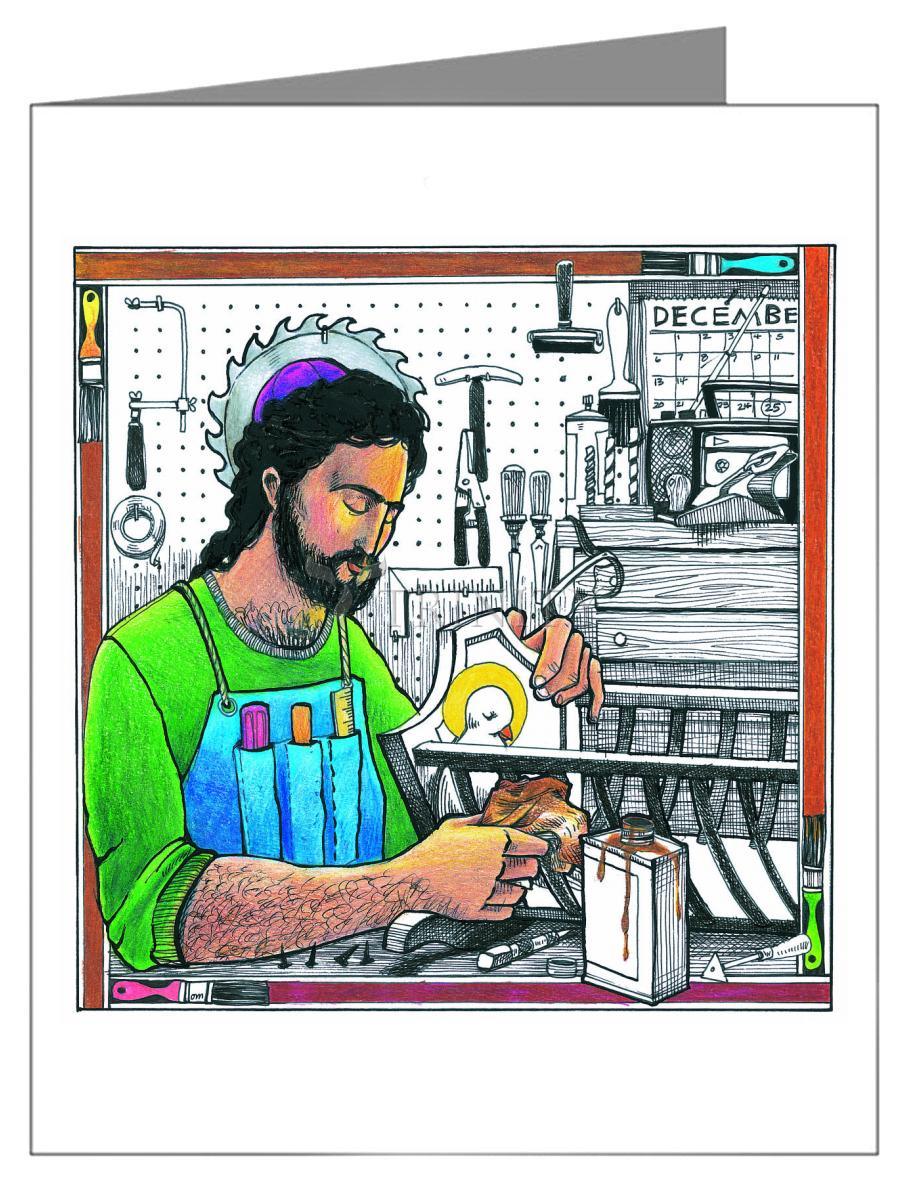 St. Joseph's Workshop - Note Card by Br. Mickey McGrath, OSFS - Trinity Stores