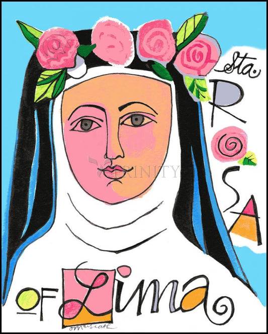 St. Rose of Lima - Wood Plaque by Br. Mickey McGrath, OSFS - Trinity Stores