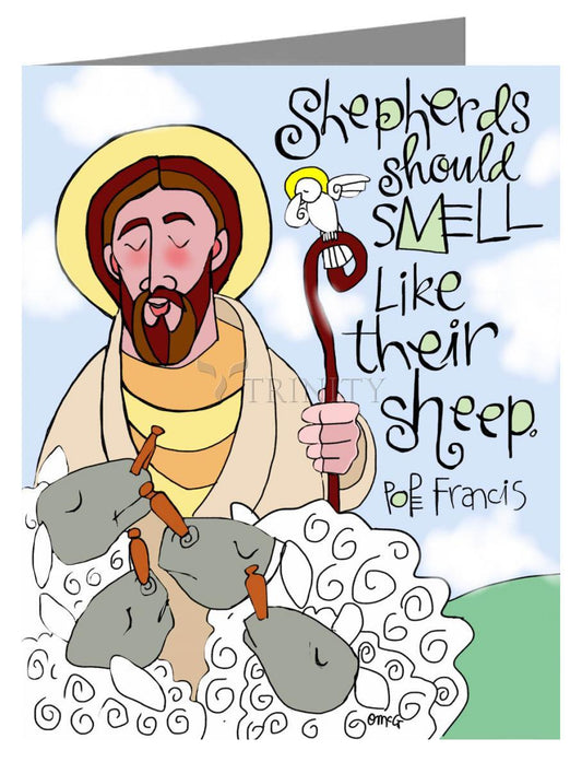Shepherds Should Smell Like Their Sheep - Note Card Custom Text by Br. Mickey McGrath, OSFS - Trinity Stores