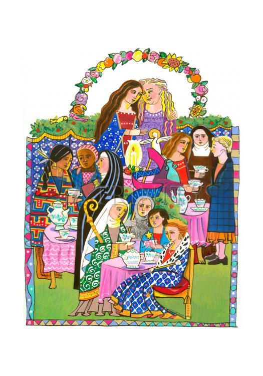 Saintly Tea Party - Holy Card by Br. Mickey McGrath, OSFS - Trinity Stores