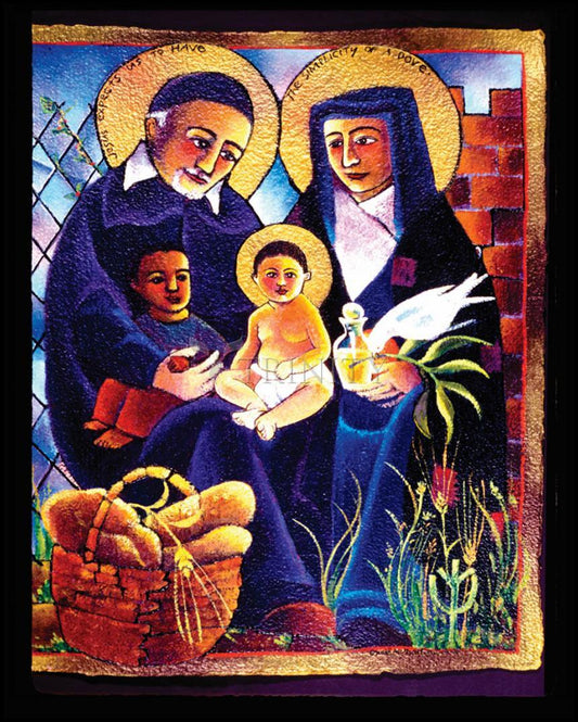 Sts. Vincent and Louise - Wood Plaque by Br. Mickey McGrath, OSFS - Trinity Stores