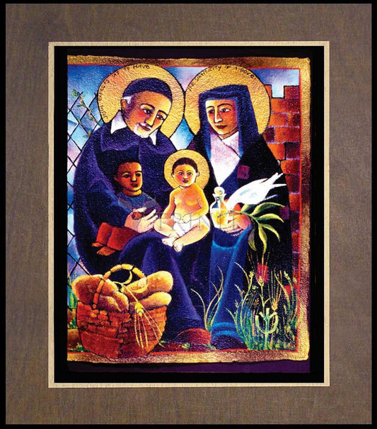 Sts. Vincent and Louise - Wood Plaque Premium by Br. Mickey McGrath, OSFS - Trinity Stores