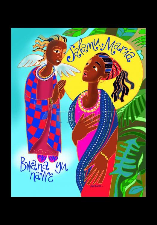 Swahili Annunciation - Holy Card by Br. Mickey McGrath, OSFS - Trinity Stores