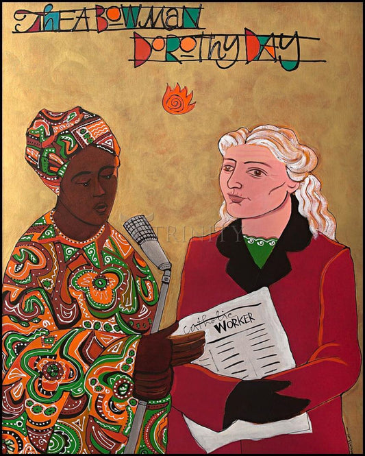 Sr. Thea Bowman and Dorothy Day - Wood Plaque by Br. Mickey McGrath, OSFS - Trinity Stores