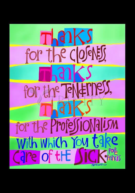 Thanks for Taking Care of the Sick - Holy Card by Br. Mickey McGrath, OSFS - Trinity Stores