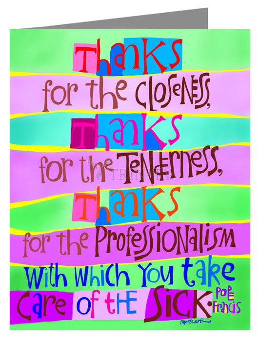 Thanks for Taking Care of the Sick - Note Card by Br. Mickey McGrath, OSFS - Trinity Stores