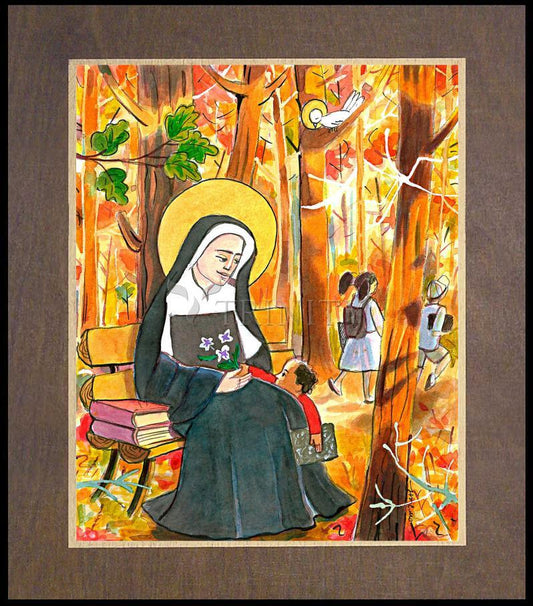 St. Mother Théodore Guérin - Wood Plaque Premium by Br. Mickey McGrath, OSFS - Trinity Stores