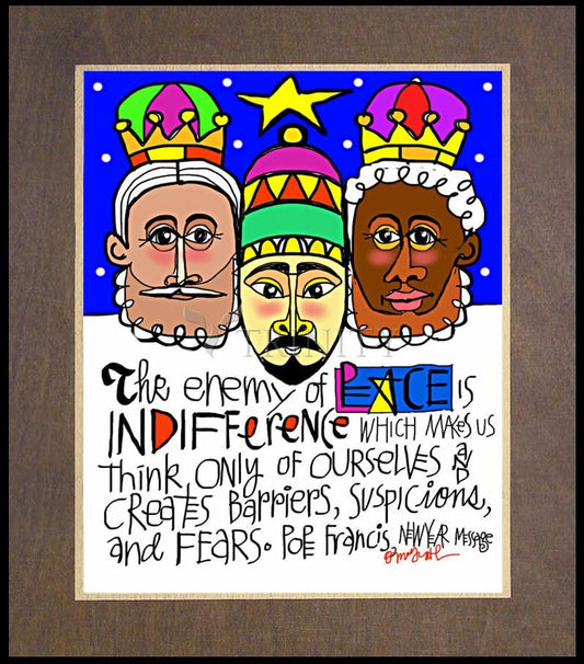 Three Kings - Wood Plaque Premium by Br. Mickey McGrath, OSFS - Trinity Stores