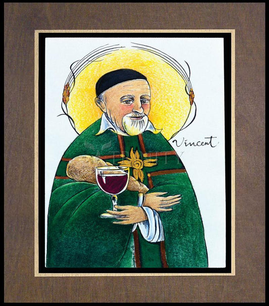 St. Vincent de Paul - Wood Plaque Premium by Br. Mickey McGrath, OSFS - Trinity Stores