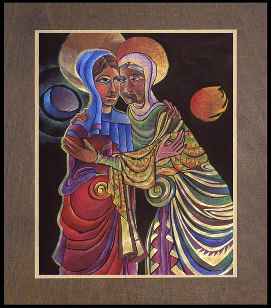 Visitation Sun and Moon - Wood Plaque Premium by Br. Mickey McGrath, OSFS - Trinity Stores