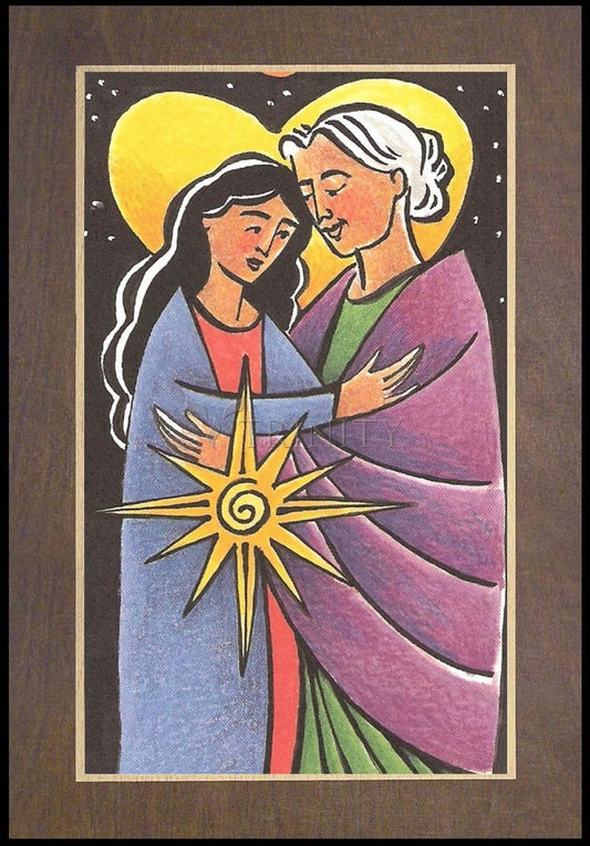 Visitation - Night - Wood Plaque Premium by Br. Mickey McGrath, OSFS - Trinity Stores
