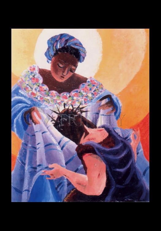 St. Veronica Wipes the Face of Jesus: 6th Station - Holy Card by Br. Mickey McGrath, OSFS - Trinity Stores