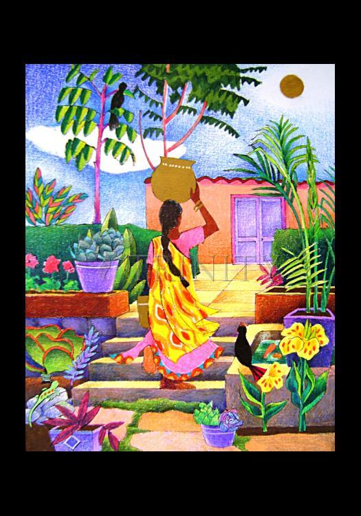 Woman at the Well - Holy Card by Br. Mickey McGrath, OSFS - Trinity Stores
