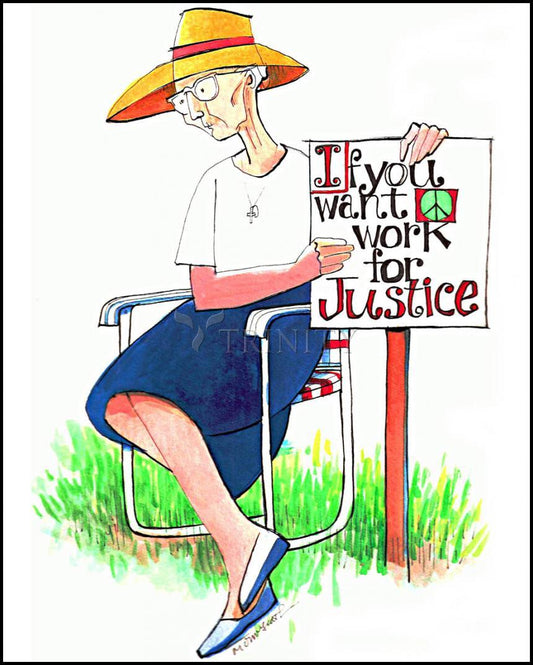 Work for Justice - Wood Plaque by Br. Mickey McGrath, OSFS - Trinity Stores