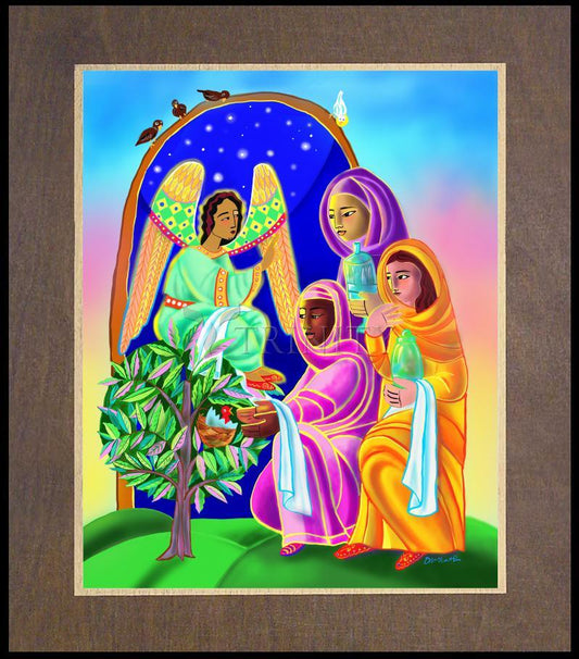 Women at the Tomb - Wood Plaque Premium by Br. Mickey McGrath, OSFS - Trinity Stores