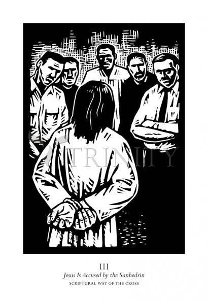 Scriptural Stations of the Cross 03 - Jesus is Accused by the Sanhedrin - Giclee Print by Julie Lonneman - Trinity Stores