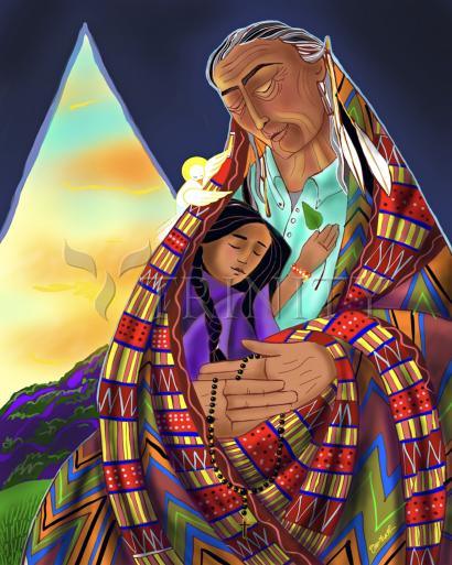 Black Elk and Child - Giclee Print by Br. Mickey McGrath, OSFS - Trinity Stores