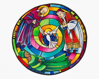 St. Francis de Sales, Thea Bowman, St. John XXIII Mandala - Giclee Print by Br. Mickey McGrath, OSFS - Trinity Stores