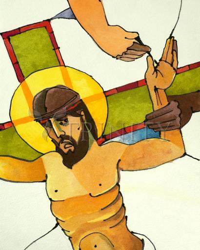 Stations of the Cross - 11 Jesus is Nailed to the Cross - Giclee Print by Br. Mickey McGrath, OSFS - Trinity Stores