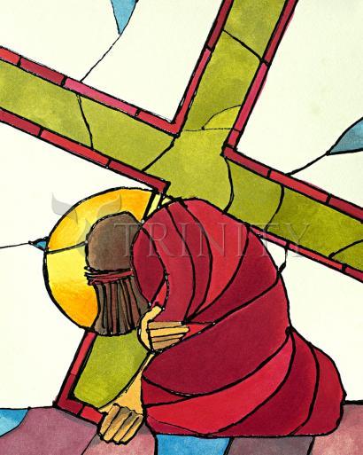 Stations of the Cross - 7 Jesus Falls a Second Time - Giclee Print by Br. Mickey McGrath, OSFS - Trinity Stores
