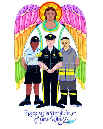 St. Michael Archangel: Patron of Police and First Responders - Giclee Print by Br. Mickey McGrath, OSFS - Trinity Stores