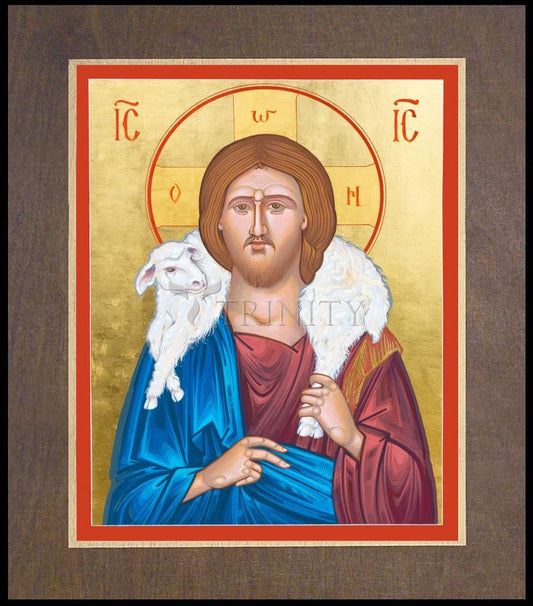 Christ the Good Shepherd - Wood Plaque Premium by Robert Gerwing - Trinity Stores