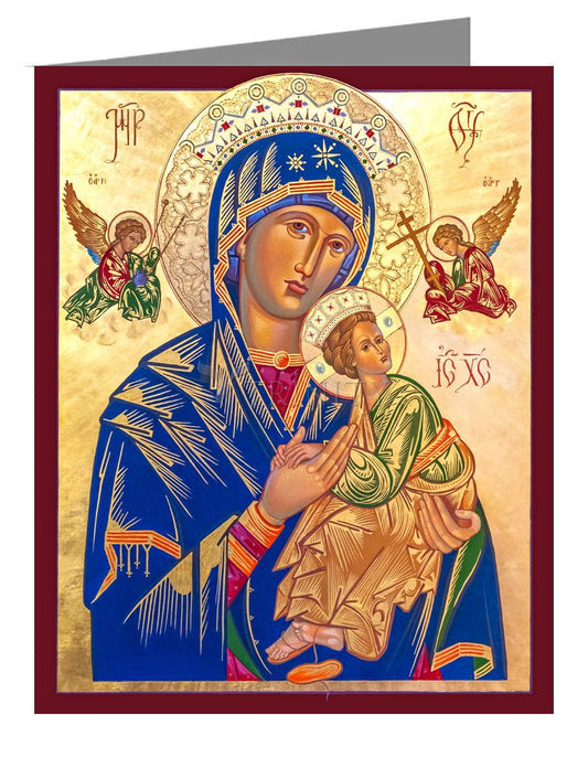 Our Lady of Perpetual Help - Note Card Custom Text by Robert Gerwing - Trinity Stores