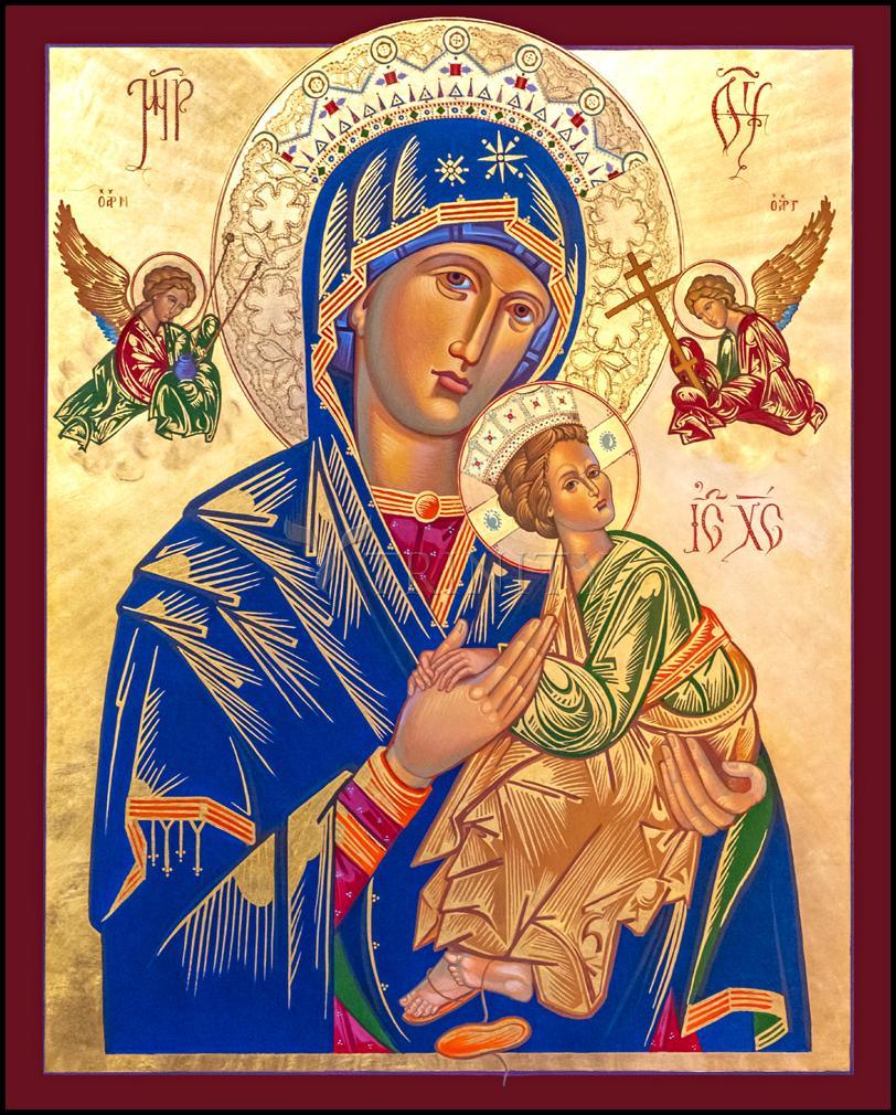 Our Lady of Perpetual Help - Wood Plaque by Robert Gerwing - Trinity Stores