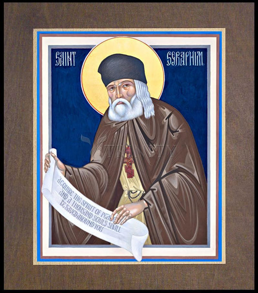 St. Seraphim of Sarov - Wood Plaque Premium by Robert Gerwing - Trinity Stores