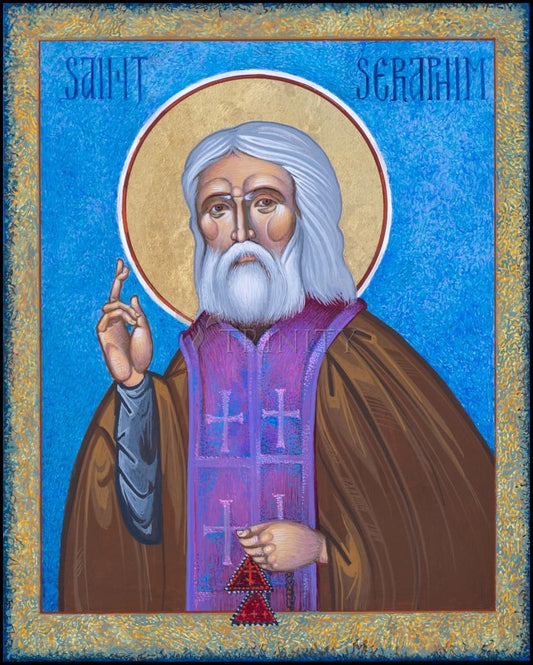 St. Seraphim - Wood Plaque by Robert Gerwing - Trinity Stores