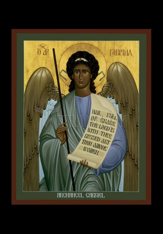 St. Gabriel Archangel - Holy Card by Br. Robert Lentz, OFM - Trinity Stores