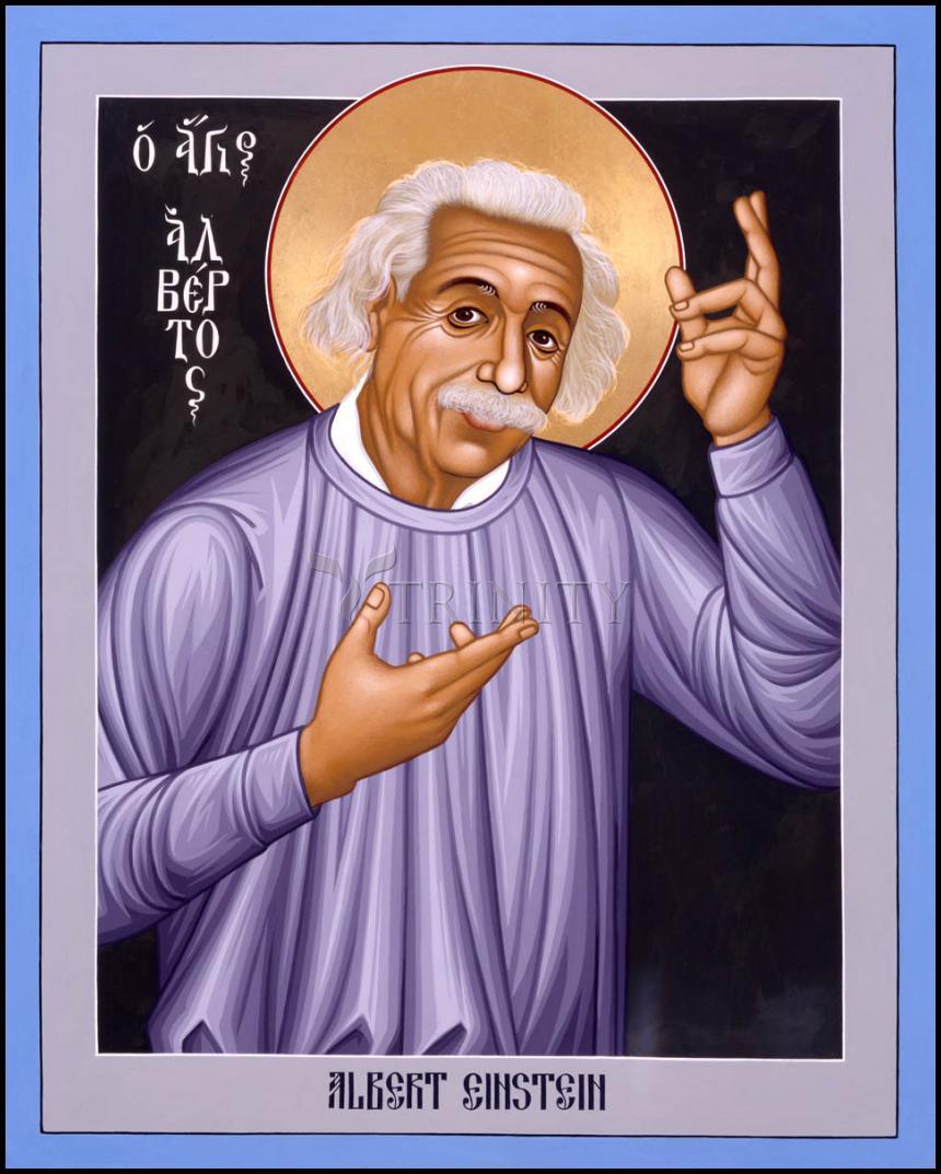 Albert Einstein - Wood Plaque by Br. Robert Lentz, OFM - Trinity Stores