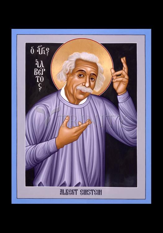 Albert Einstein - Holy Card by Br. Robert Lentz, OFM - Trinity Stores