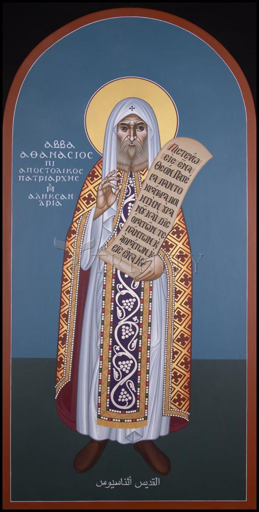 St. Athanasius the Great - Wood Plaque by Br. Robert Lentz, OFM - Trinity Stores