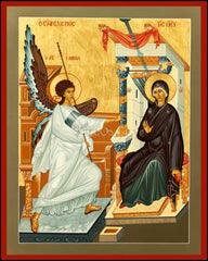 Wood Plaque - Annunciation by R. Lentz