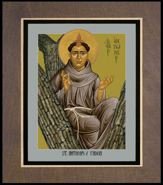 St. Anthony of Padua - Wood Plaque Premium by Br. Robert Lentz, OFM - Trinity Stores