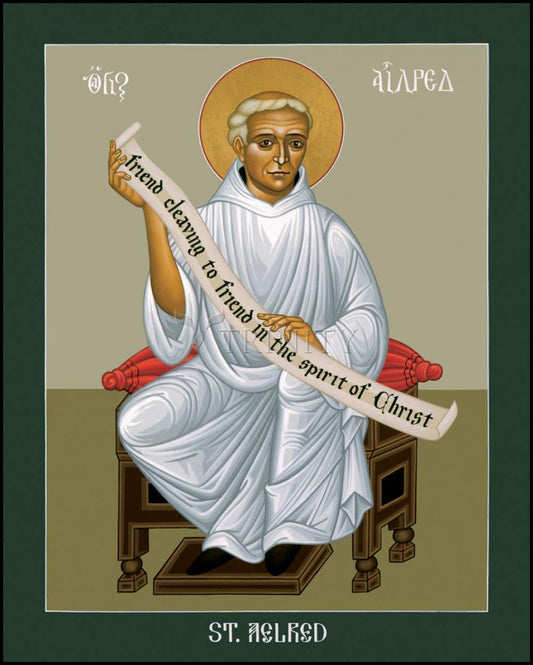 St. Aelred of Rievaulx - Wood Plaque by Br. Robert Lentz, OFM - Trinity Stores