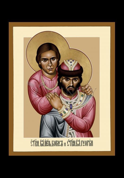 Sts. Boris and George the Hungarian - Holy Card by Br. Robert Lentz, OFM - Trinity Stores