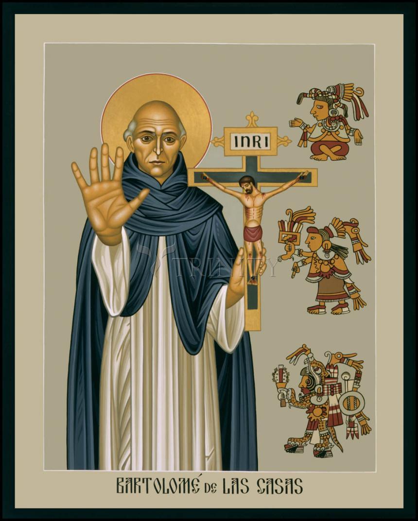 Bartolome de la Casas - Wood Plaque by Br. Robert Lentz, OFM - Trinity Stores