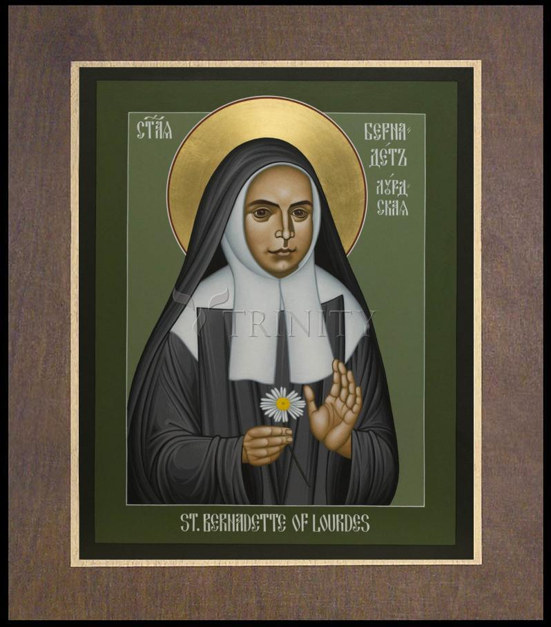 St. Bernadette of Lourdes - Wood Plaque Premium by Br. Robert Lentz, OFM - Trinity Stores