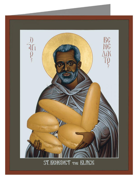 St. Benedict the Black - Note Card by Br. Robert Lentz, OFM - Trinity Stores