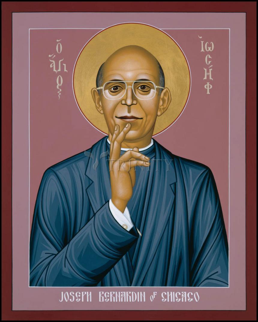 Cardinal Bernardin of Chicago - Wood Plaque by Br. Robert Lentz, OFM - Trinity Stores