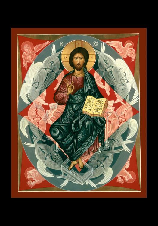 Christ Enthroned - Holy Card by Br. Robert Lentz, OFM - Trinity Stores