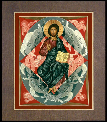 Christ Enthroned - Wood Plaque Premium by Br. Robert Lentz, OFM - Trinity Stores