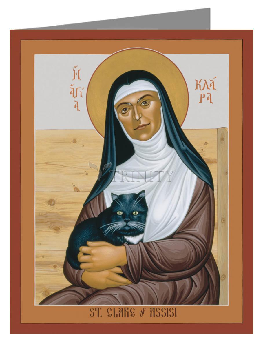 St. Clare of Assisi - Note Card Custom Text by Br. Robert Lentz, OFM - Trinity Stores
