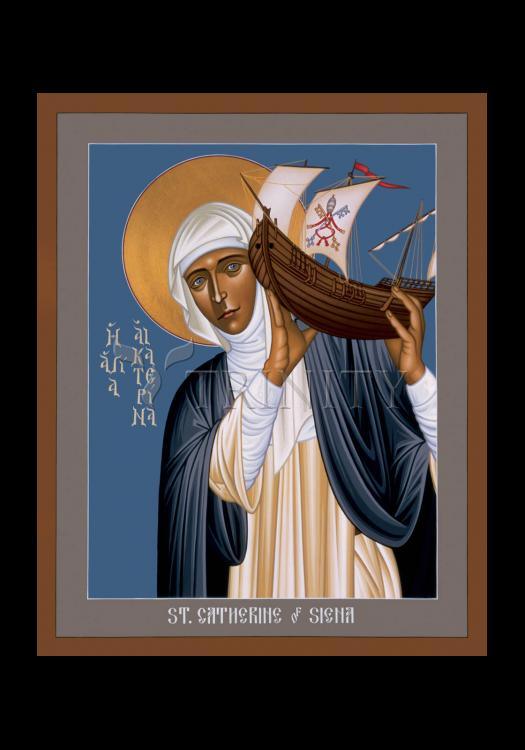 St. Catherine of Siena - Holy Card by Br. Robert Lentz, OFM - Trinity Stores