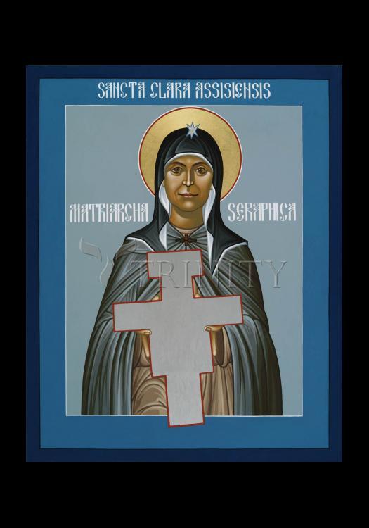 St. Clare of Assisi: Seraphic Matriarch - Holy Card by Br. Robert Lentz, OFM - Trinity Stores