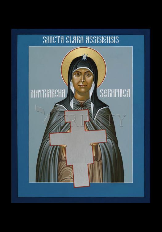 St. Clare of Assisi: Seraphic Matriarch - Holy Card by Br. Robert Lentz, OFM - Trinity Stores
