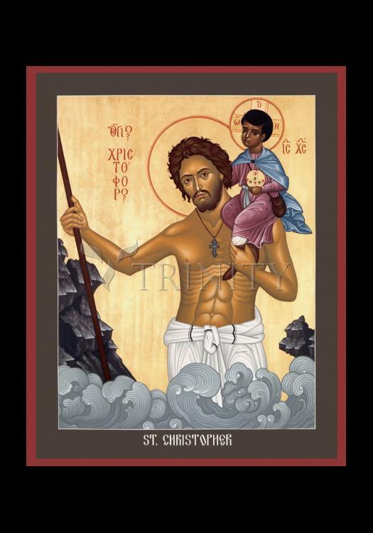 St. Christopher - Holy Card by Br. Robert Lentz, OFM - Trinity Stores